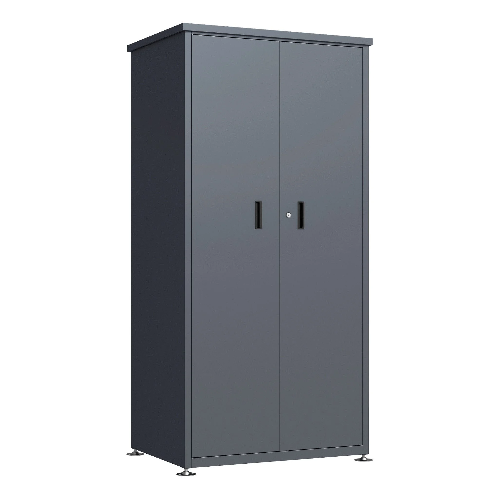 DEGAMO Gartenhaus LÜBECK – Gartenschrank Stahl Anthrazit, wetterfest, 90×65×187 cm