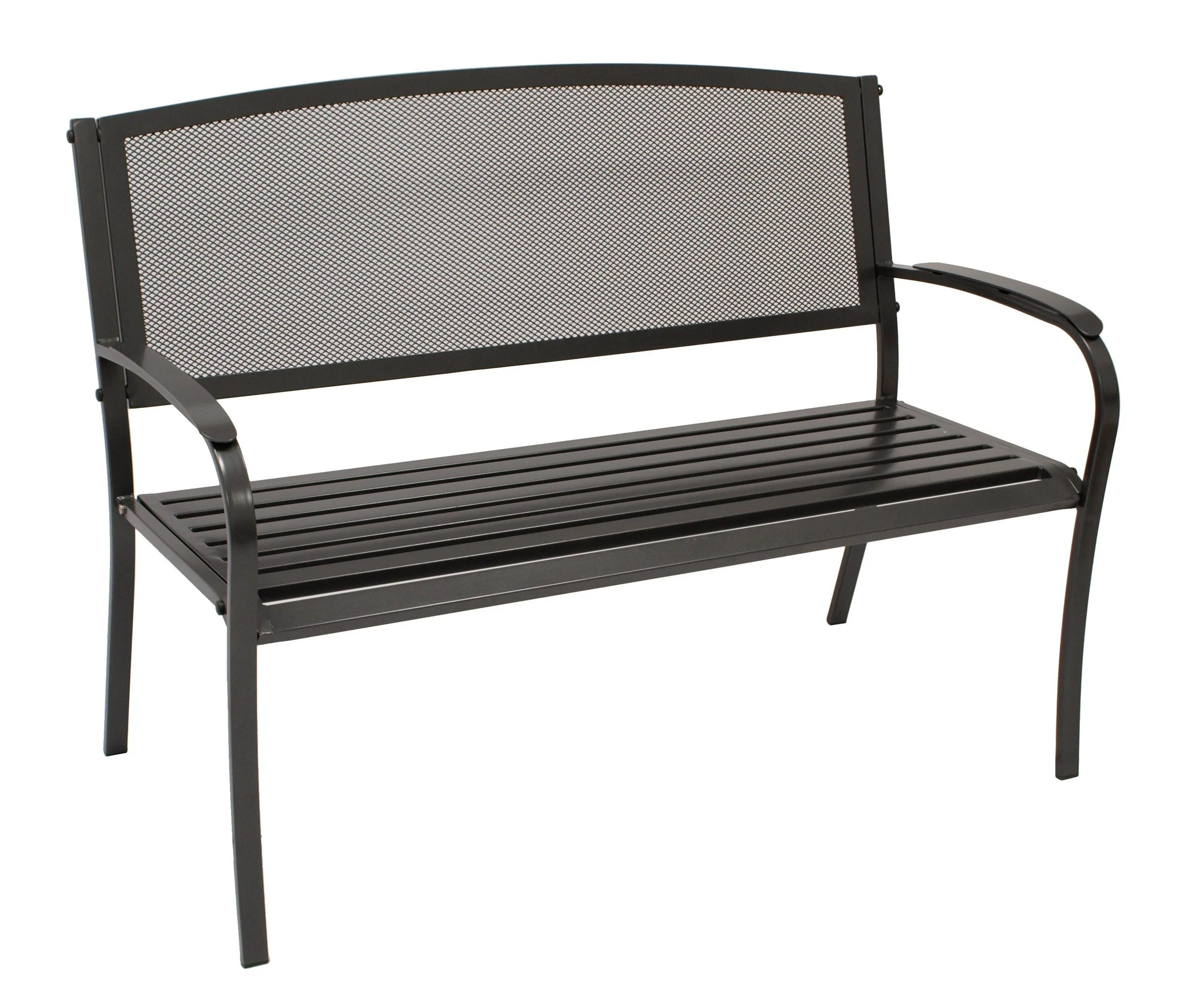 DEGAMO Gartenbank COMO – 2-sitzer, Stahlgestell & Streckmetall, Anthrazit