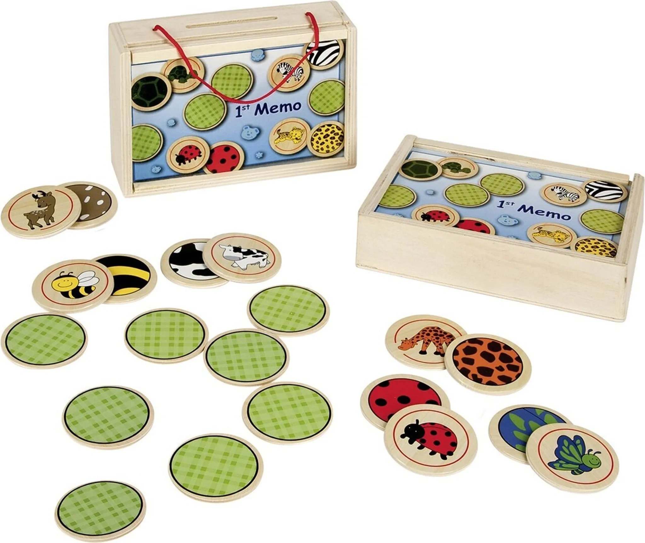 Happy People Memo-Spiel aus Holz • 20-teilig mit Aufbewahrungsbox