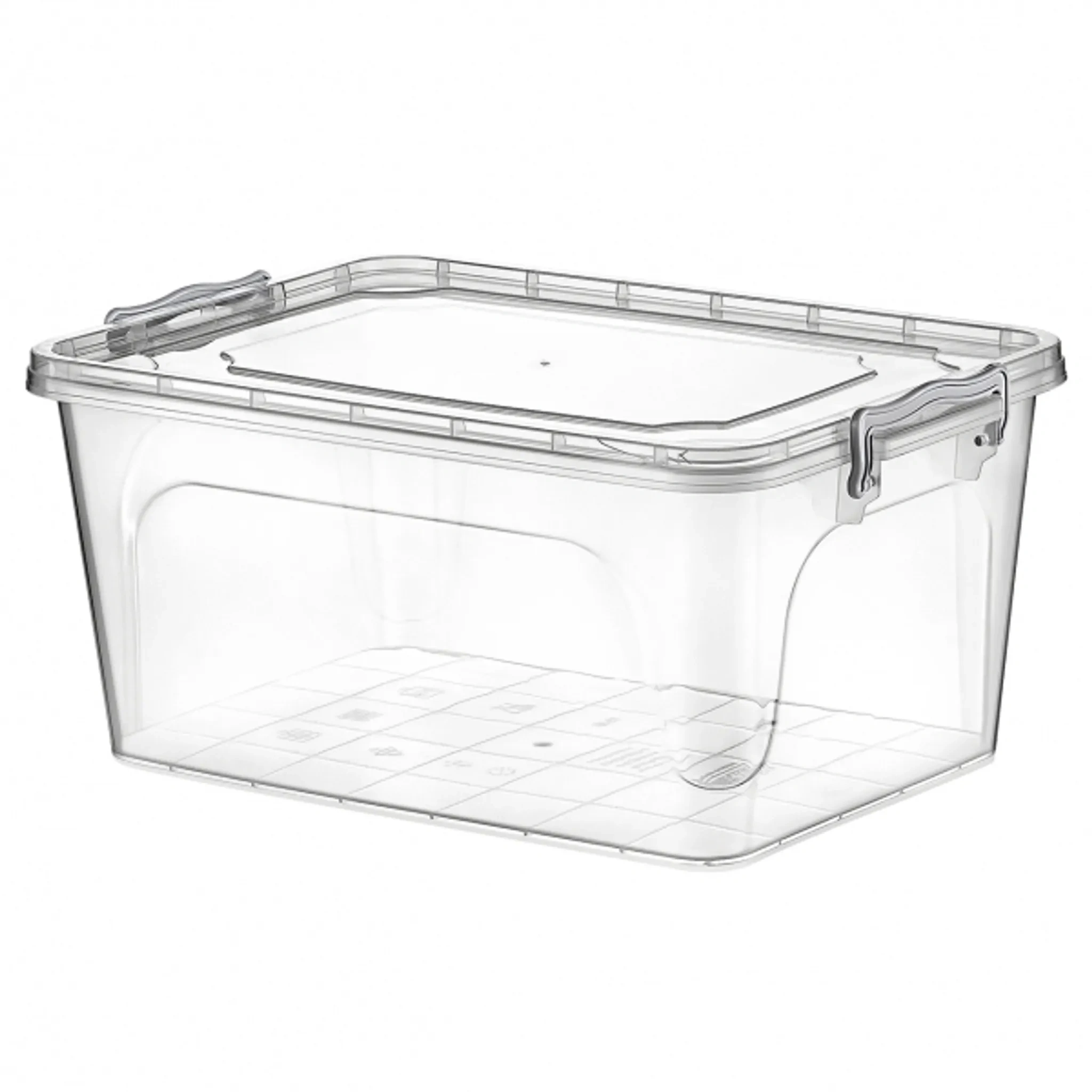 Aufbewahrungsbox MULTIBOX 30 Liter – Kunststoffbox mit Deckel & Clickverschluss – Transparent