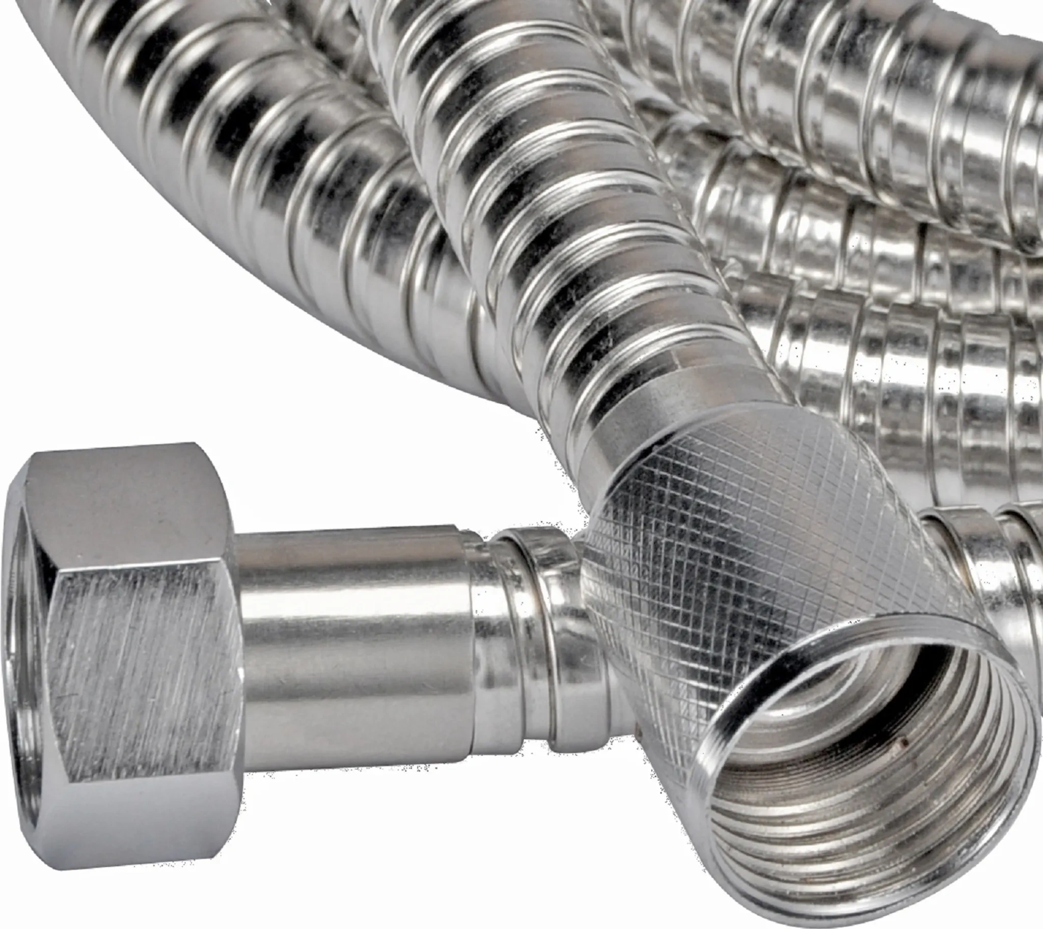 Brauseschlauch – 2 m, Edelstahl, doppelt gewickelt