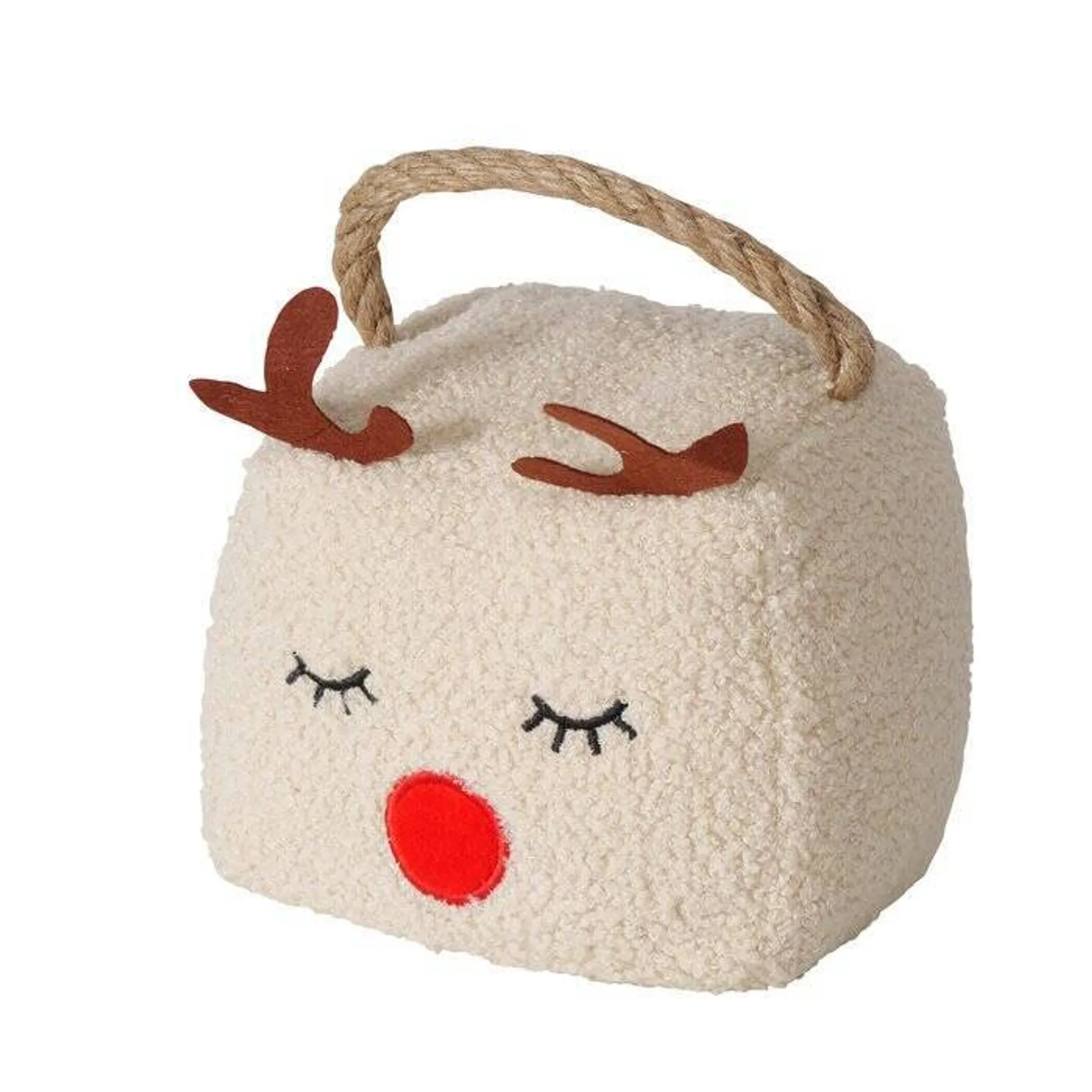 Türstopper aus Plüsch „ELEAH“ – weicher Türblocker in Beige